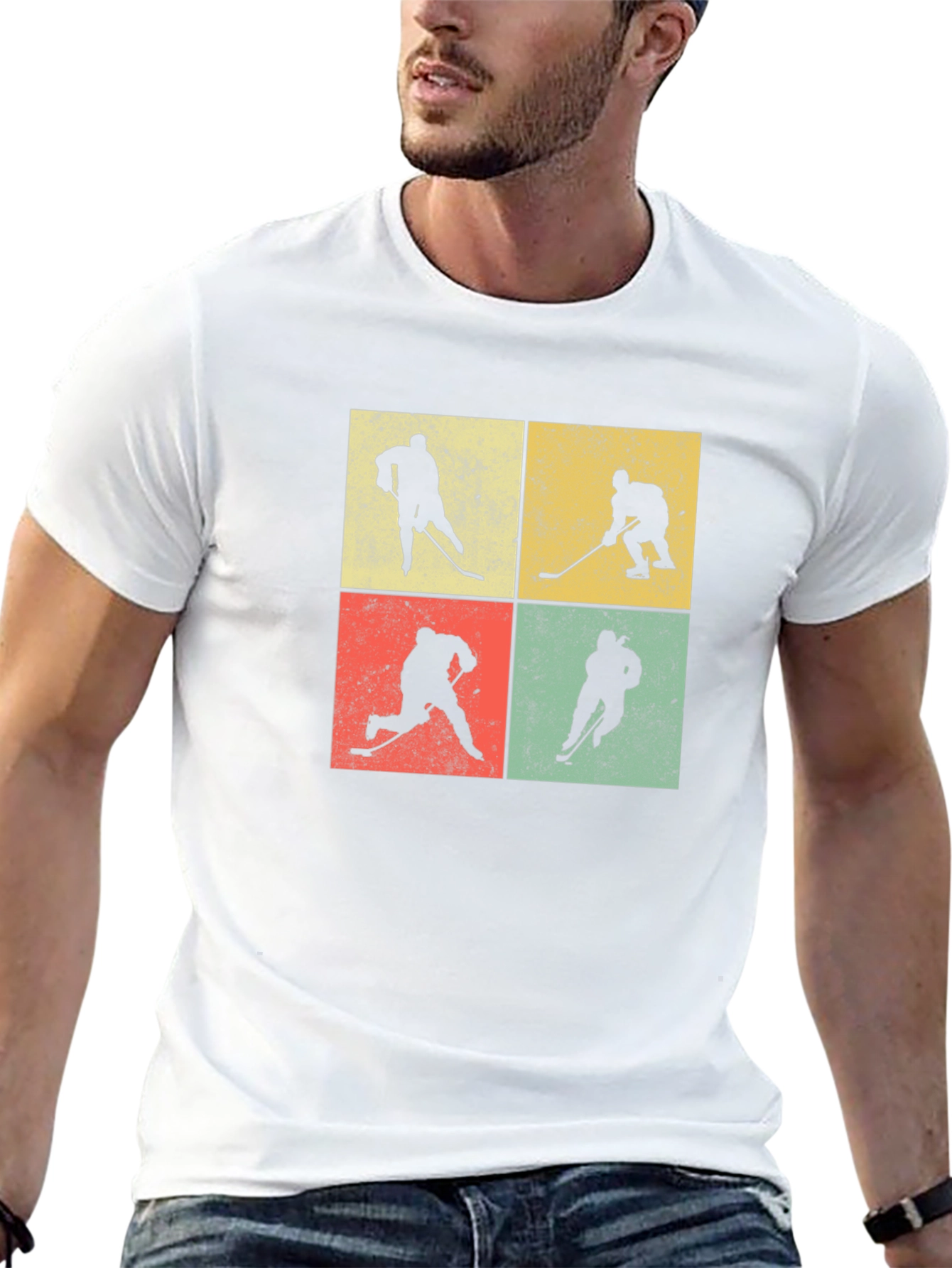 Retro Hockey Player Silhouette T-Shirt