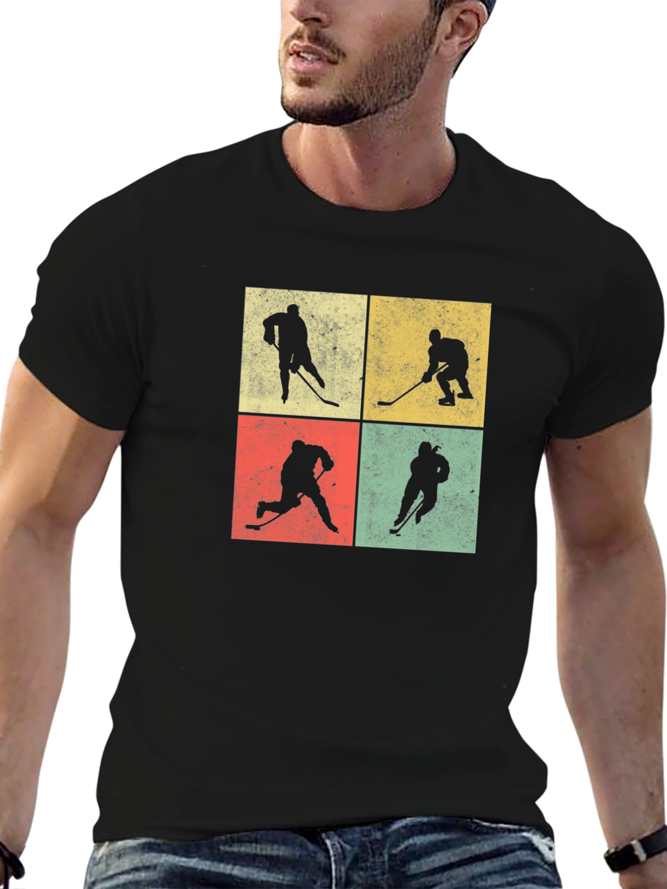 Retro Hockey Player Silhouette T-Shirt