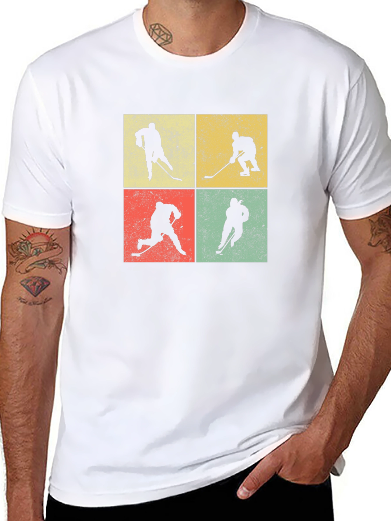 Retro Hockey Player Silhouette T-Shirt
