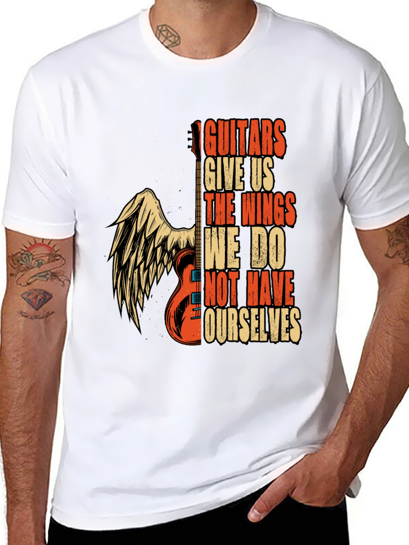 Guitar Wings Graphic T-Shirt - Rock Music Tee