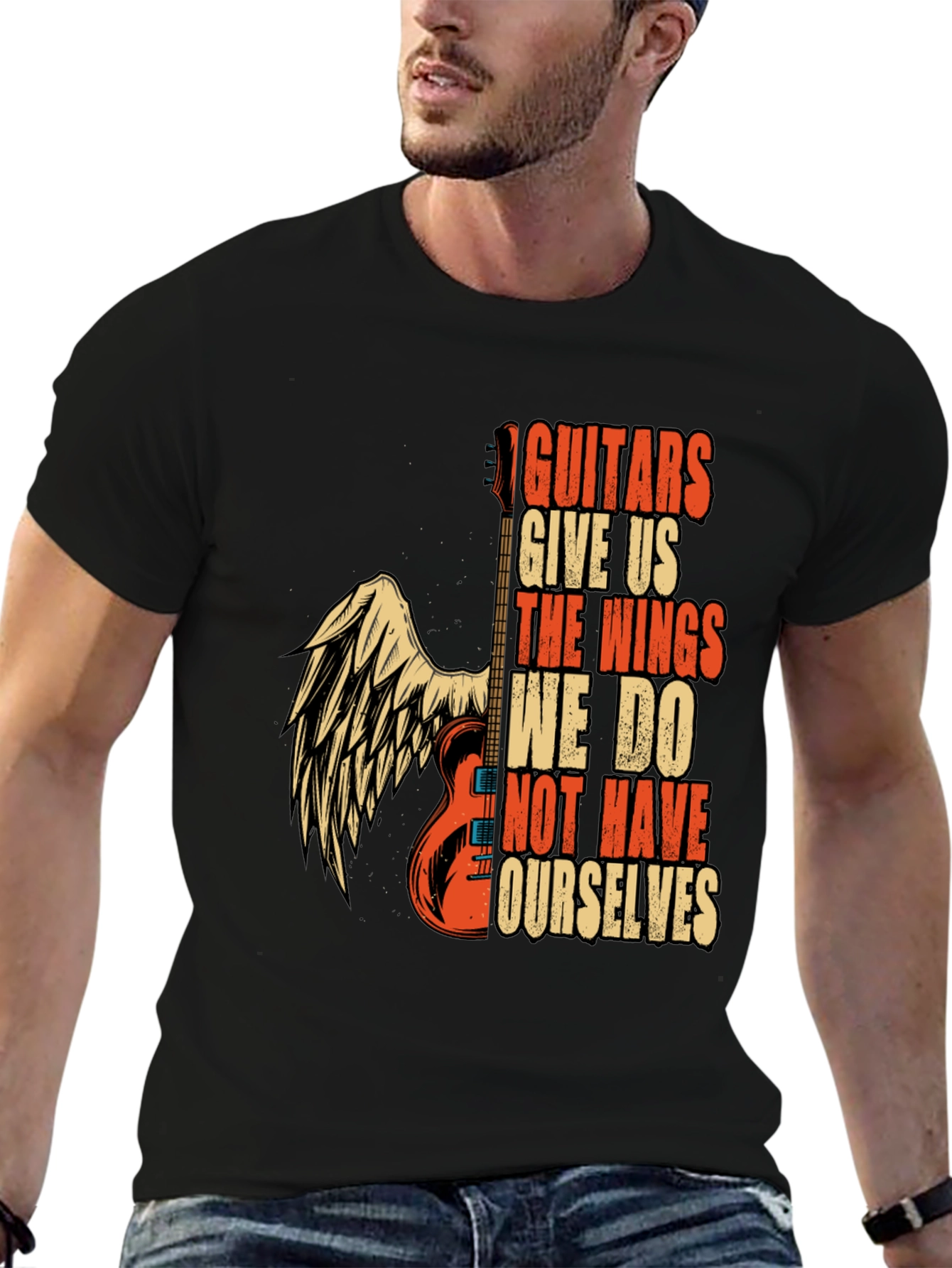 Guitar Wings Graphic T-Shirt - Rock Music Tee