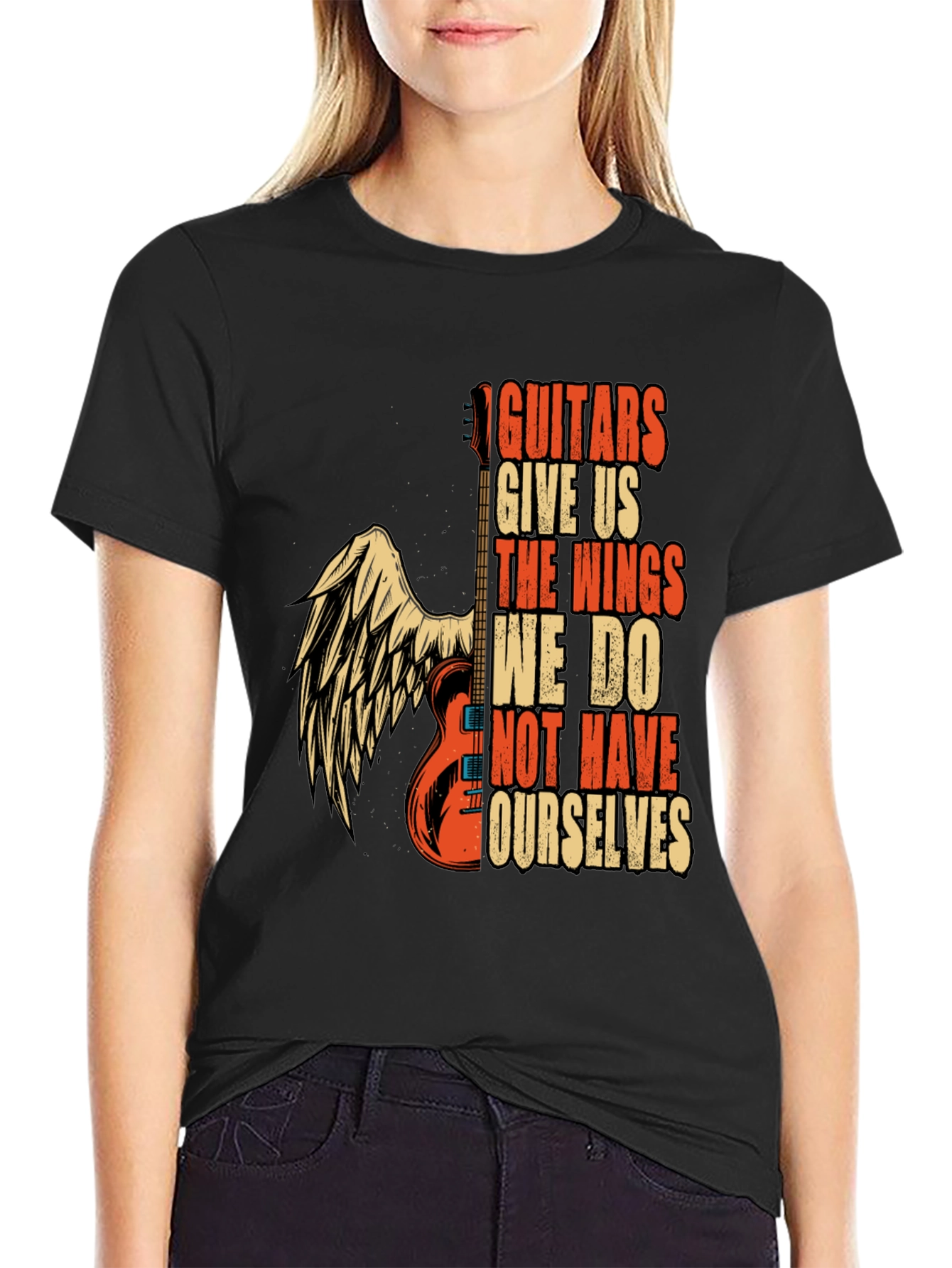 Guitar Wings Graphic T-Shirt - Rock Music Tee