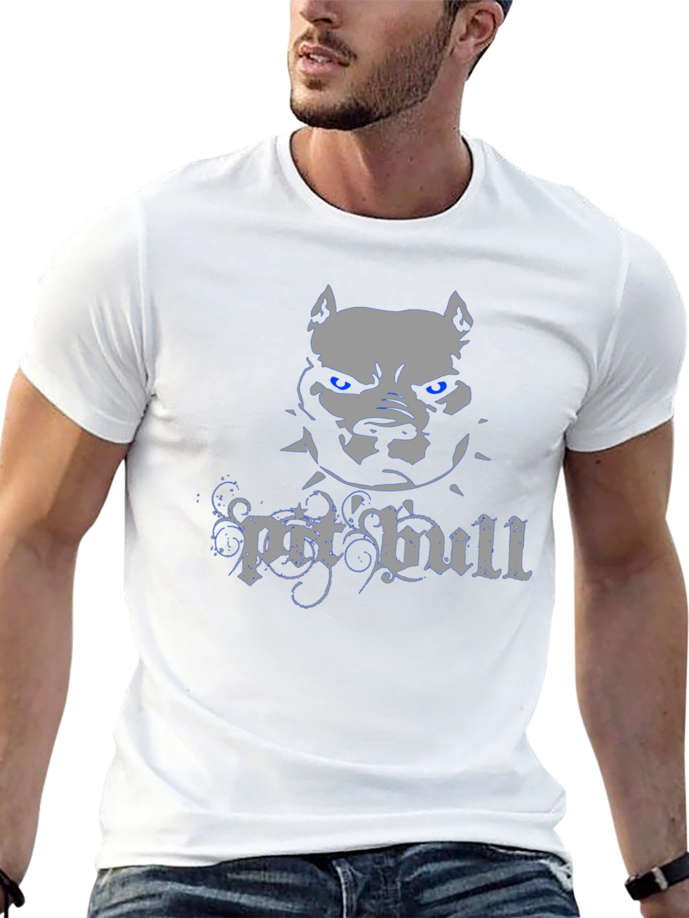 Pitbull Graphic Print Mens Black T-Shirt