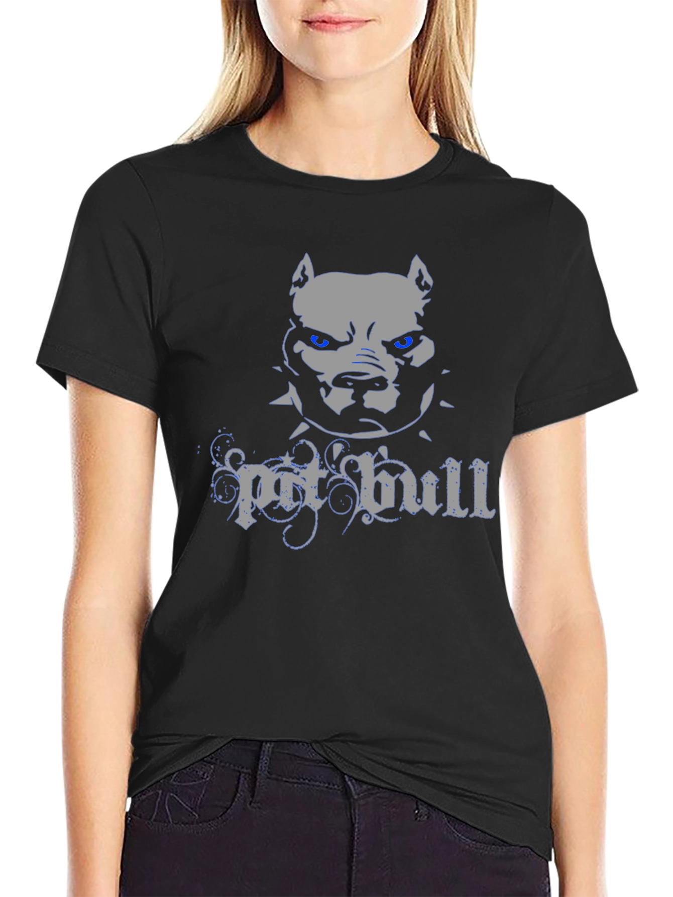 Pitbull Graphic Print Mens Black T-Shirt