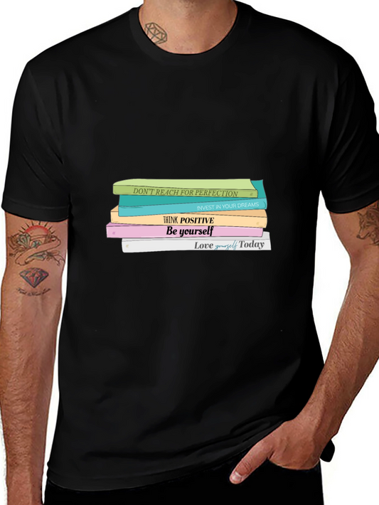 Motivational Books T-Shirt - Positive Vibes