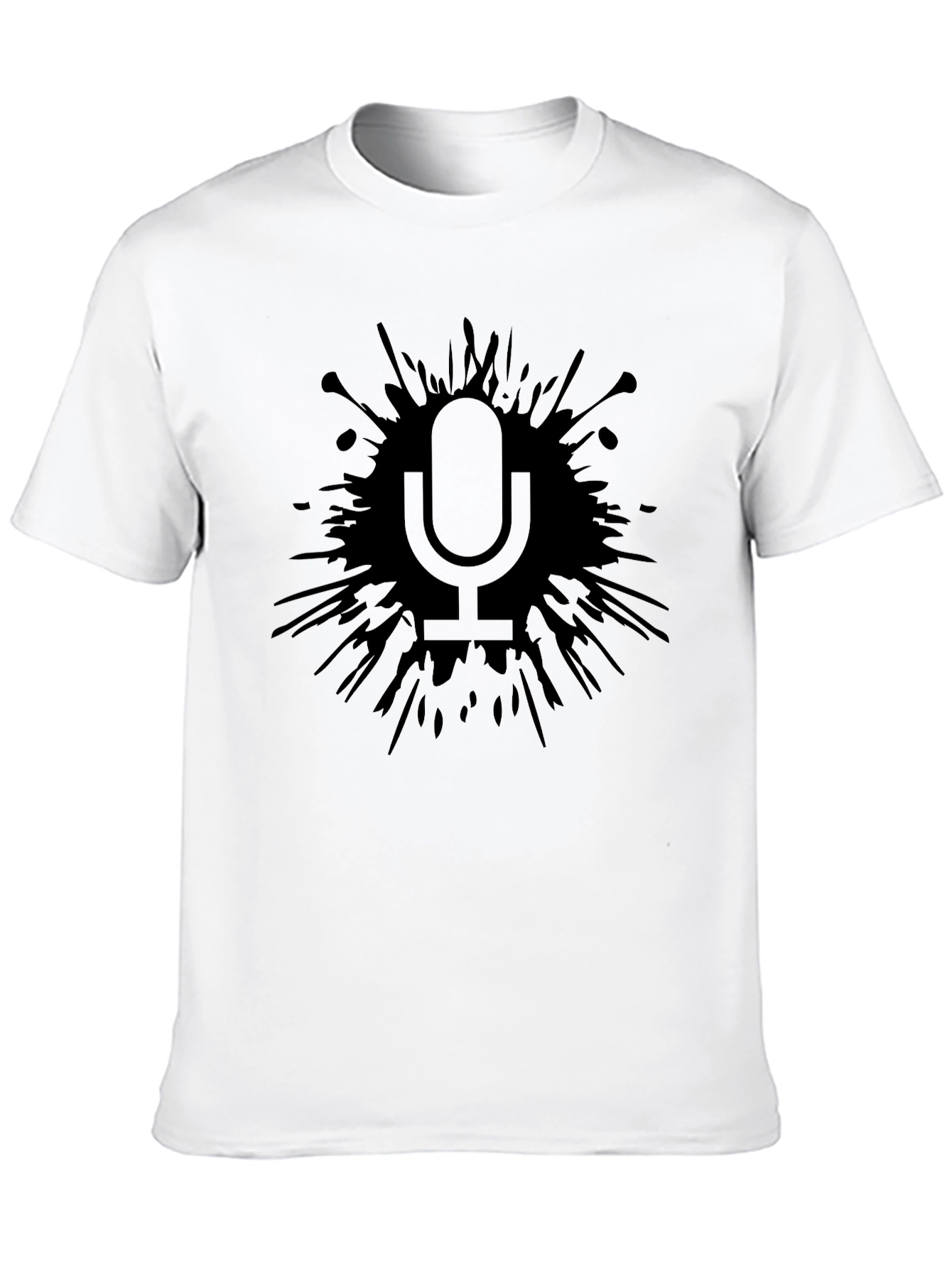 Abstract Microphone Graphic Tee - Black