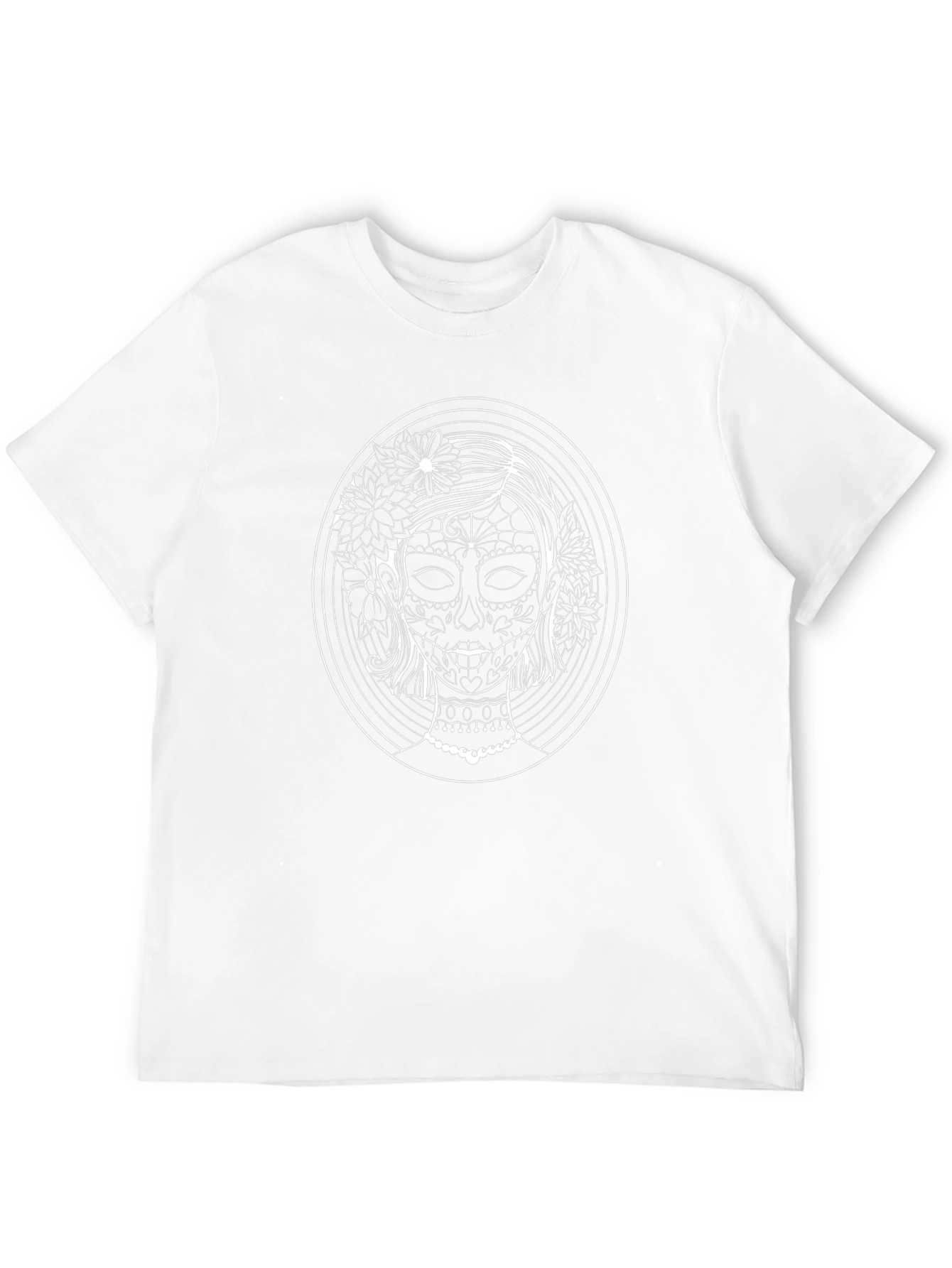 Sugar Skull Woman Graphic Tee - Black Cotton T-Shirt