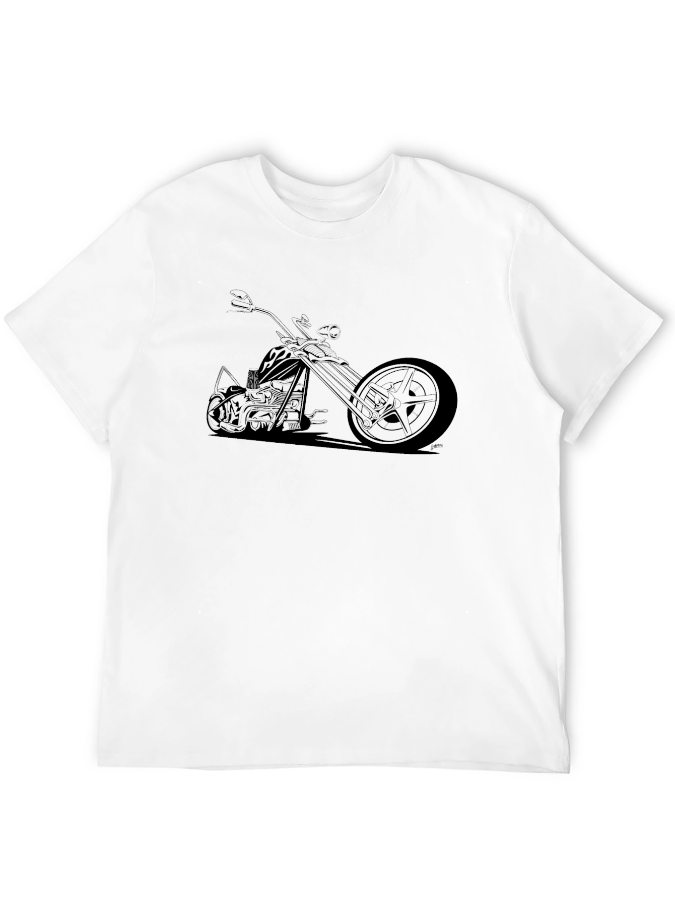 Mens Black Motorcycle Graphic Tee