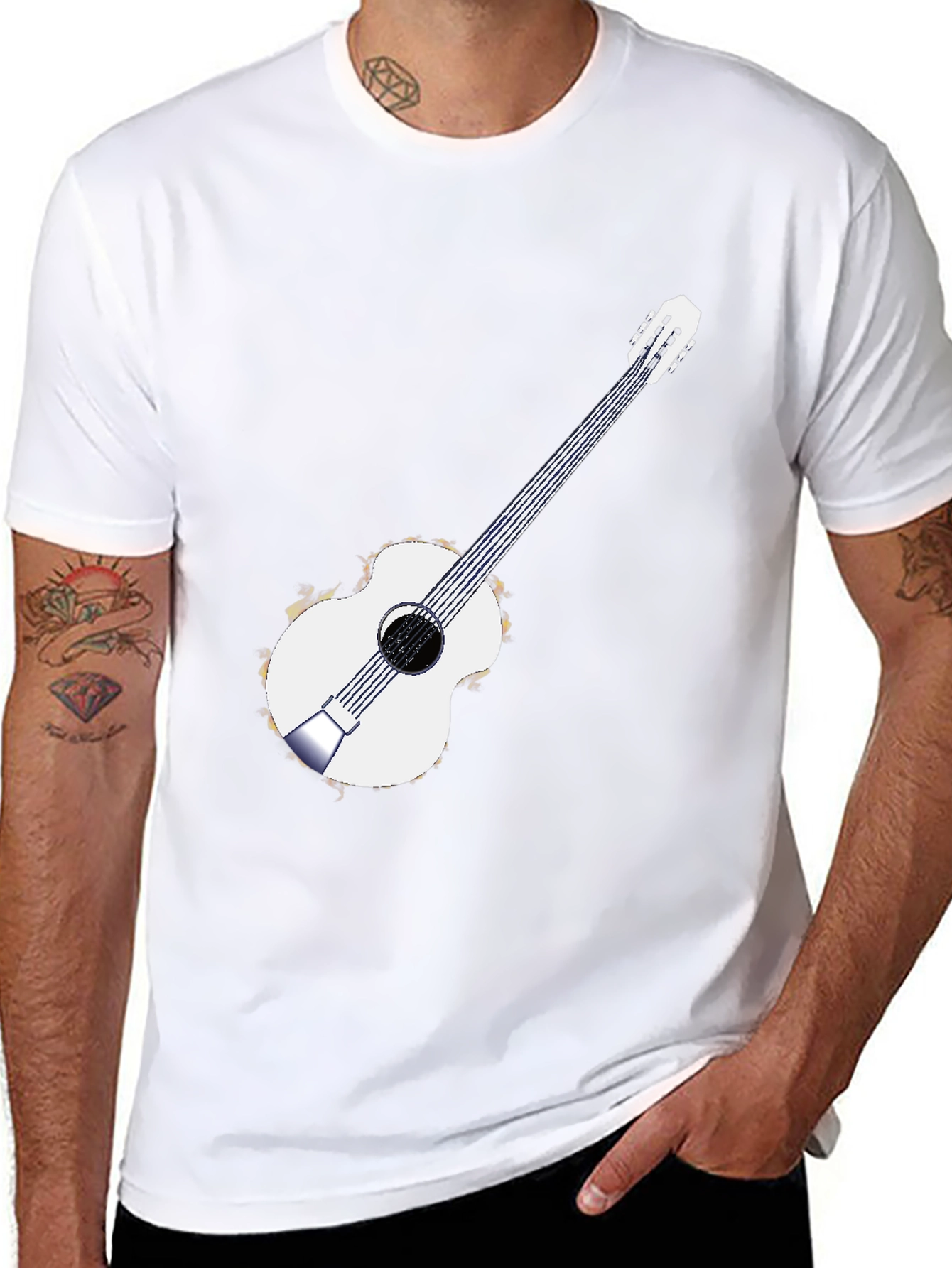 Guitar Graphic Black T-Shirt