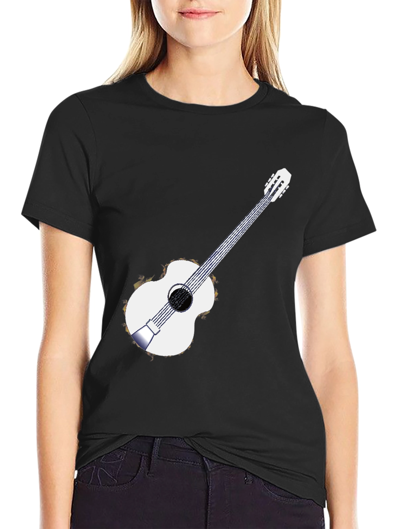 Guitar Graphic Black T-Shirt