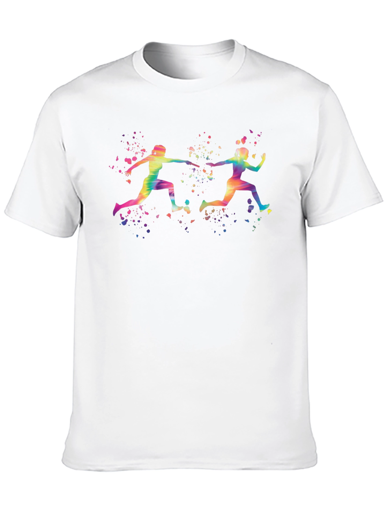 Watercolor Runners Black T-Shirt