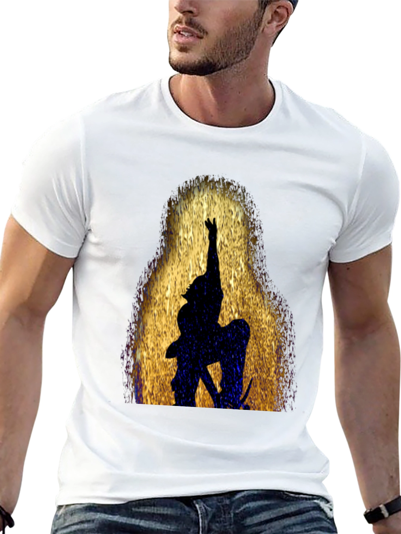 Silhouette Warrior Graphic Black T-Shirt