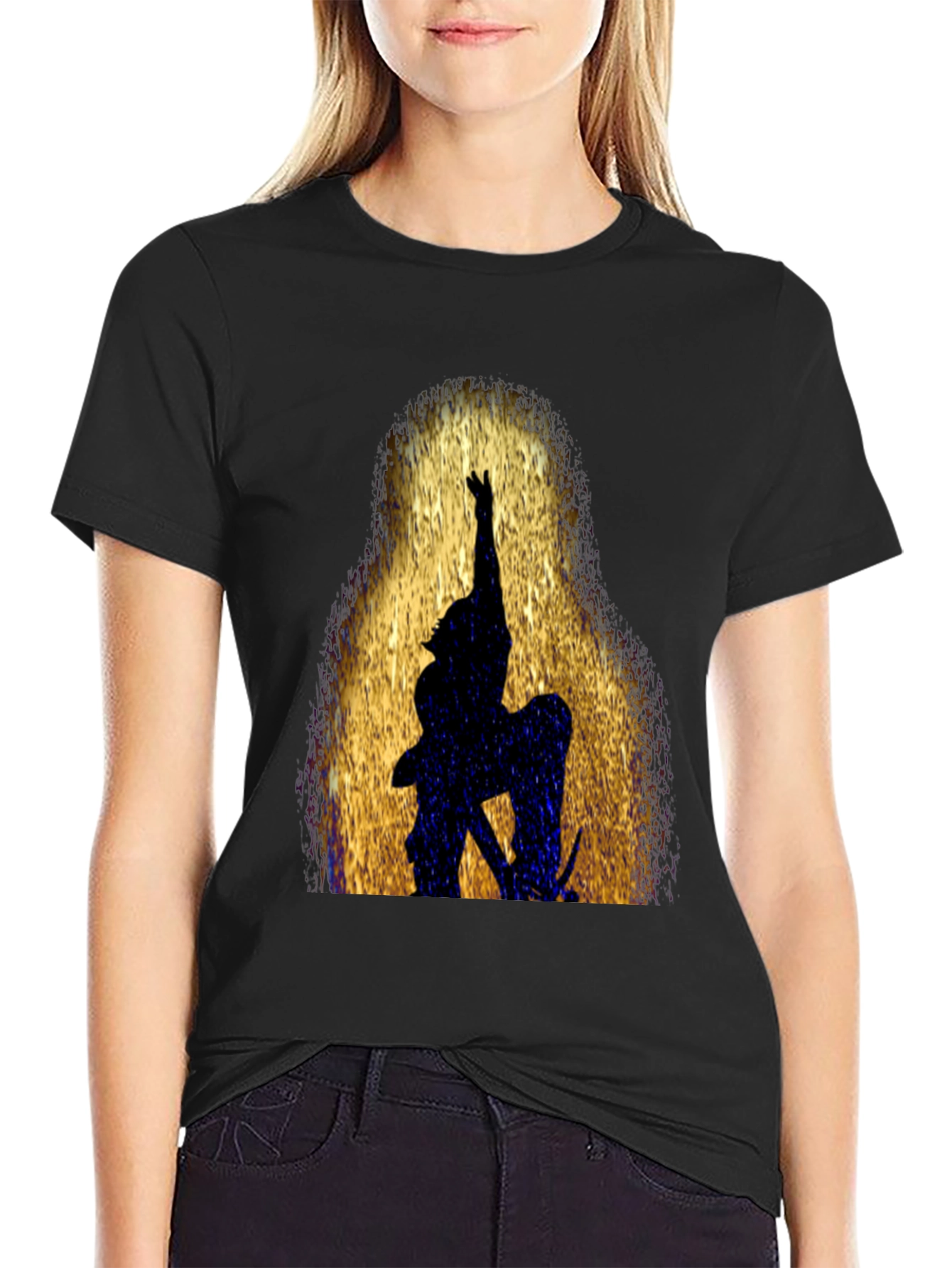 Silhouette Warrior Graphic Black T-Shirt
