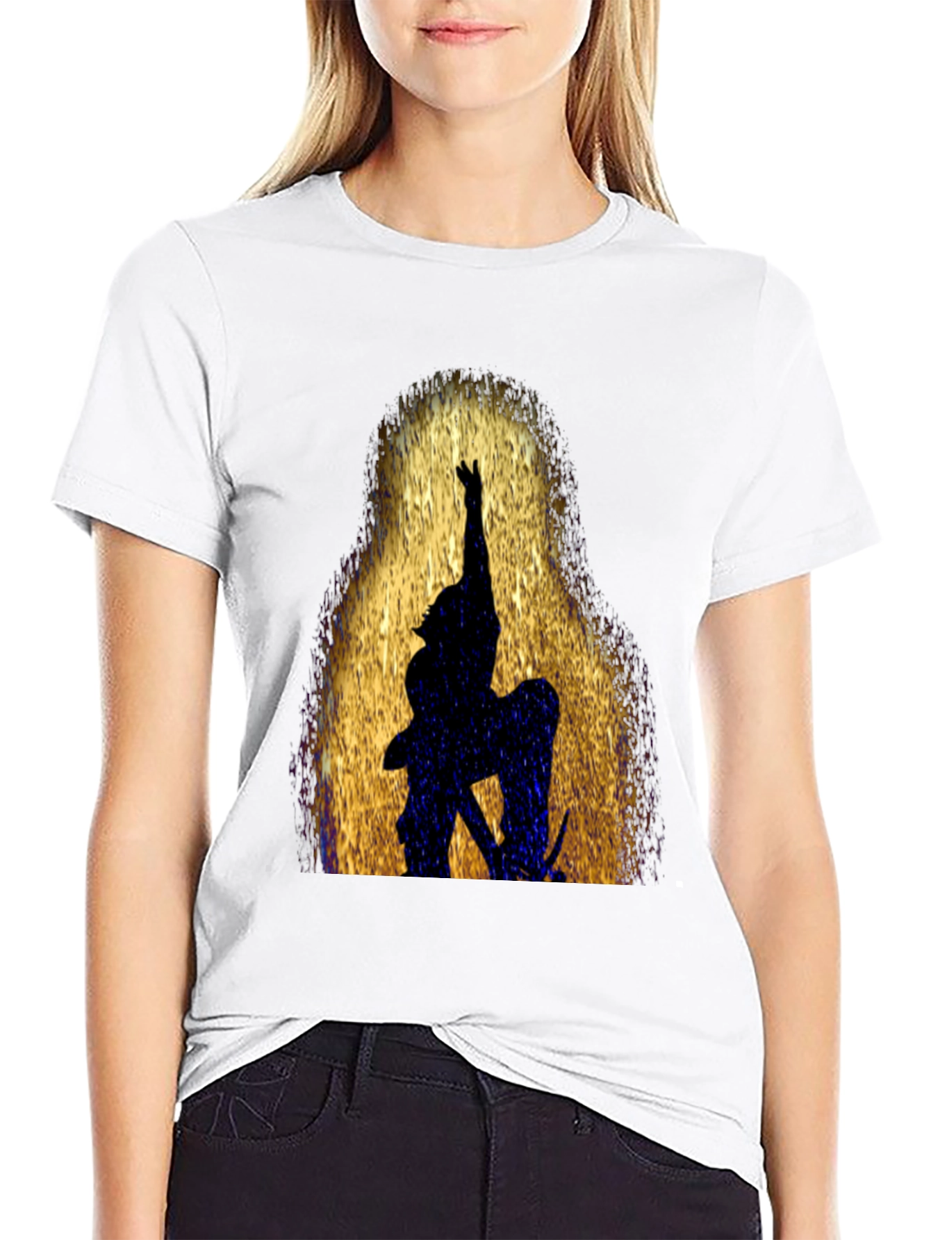 Silhouette Warrior Graphic Black T-Shirt