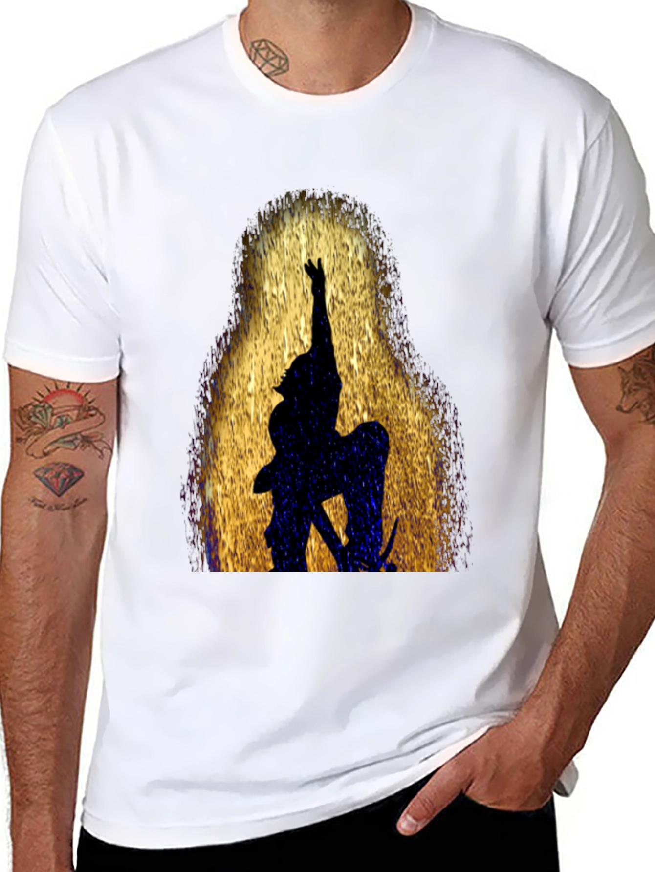 Silhouette Warrior Graphic Black T-Shirt