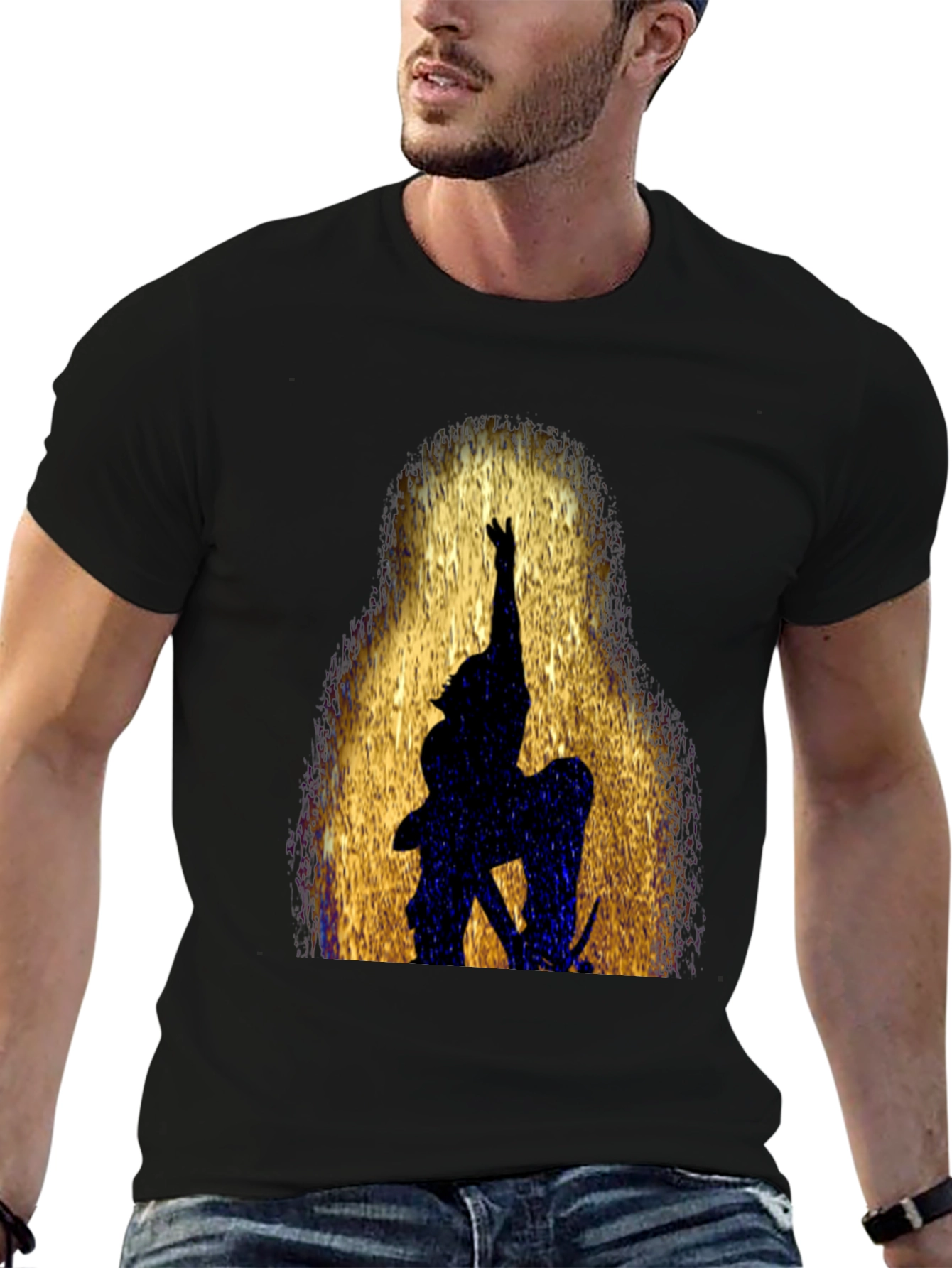 Silhouette Warrior Graphic Black T-Shirt