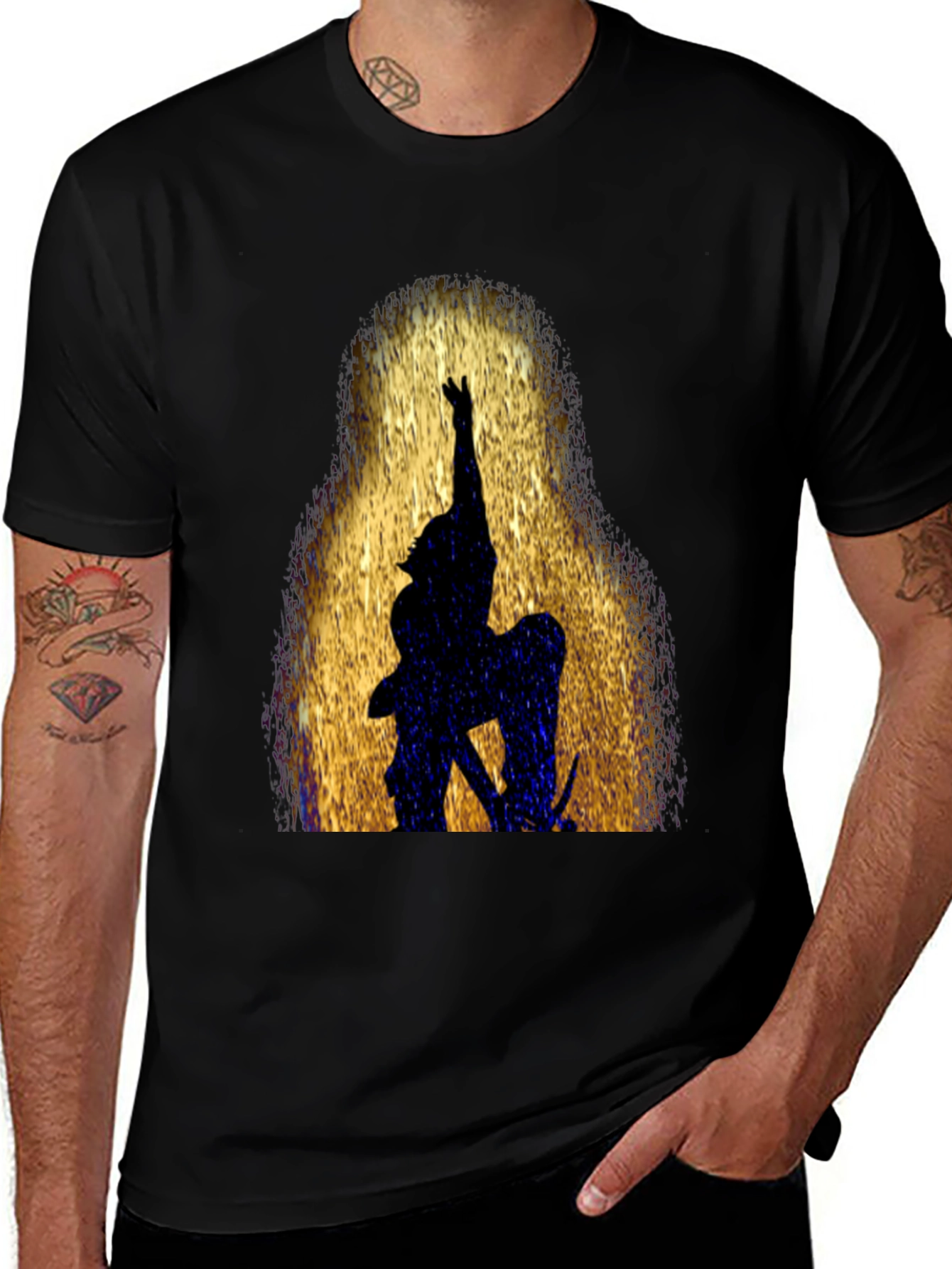 Silhouette Warrior Graphic Black T-Shirt