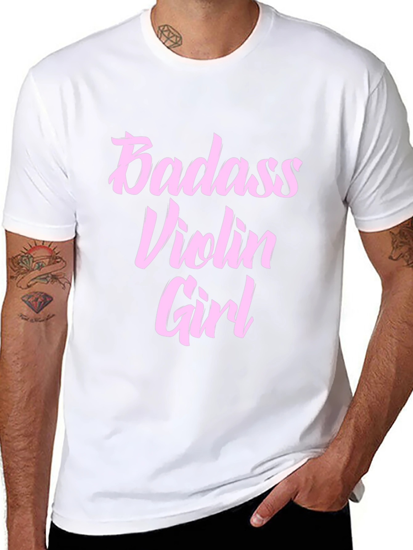Badass Violin Girl Black T-Shirt