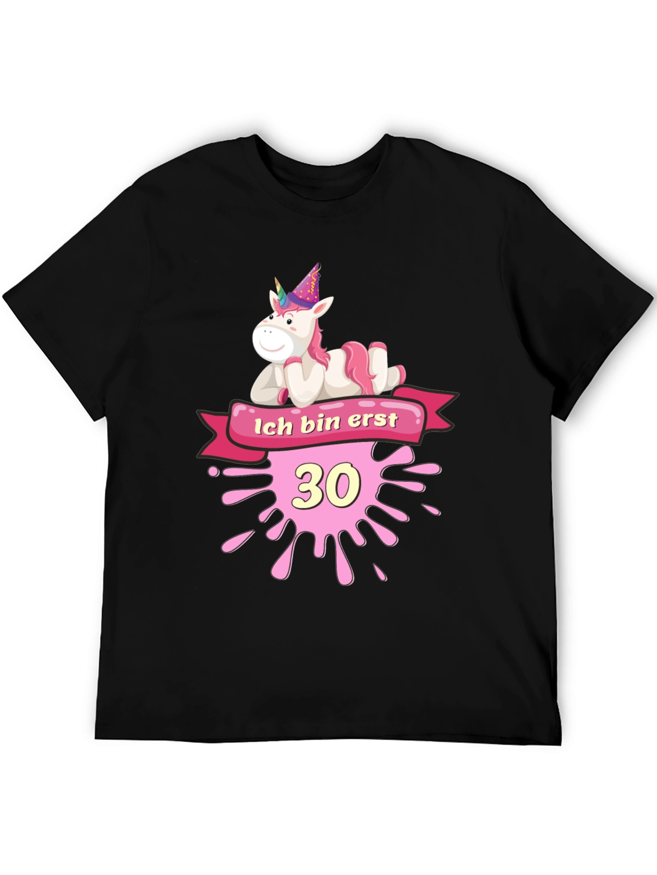 Unicorn 30th Birthday Black T-Shirt