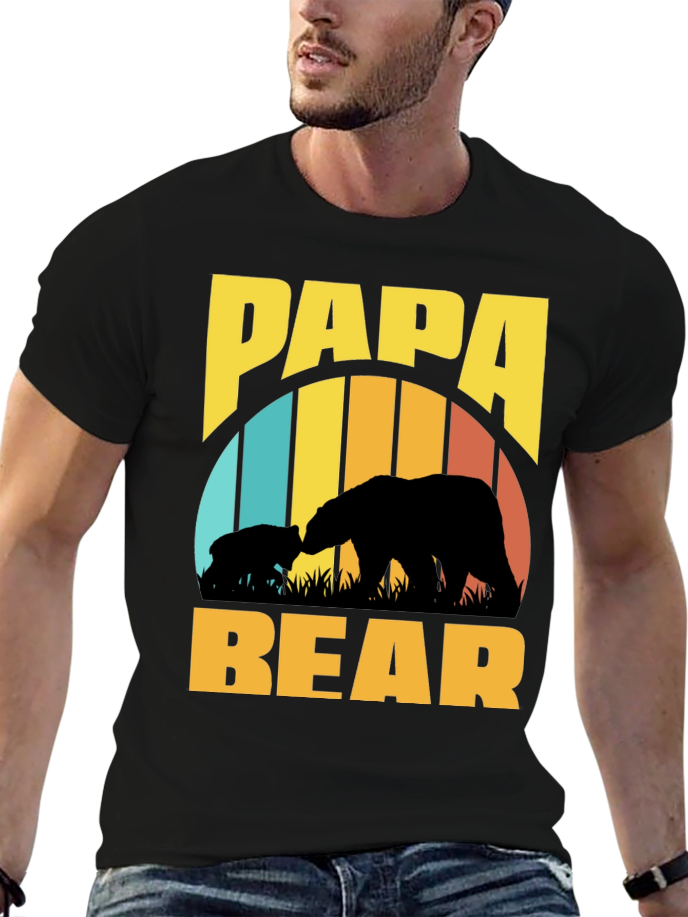 Papa Bear T-Shirt - Retro Fathers Day Tee