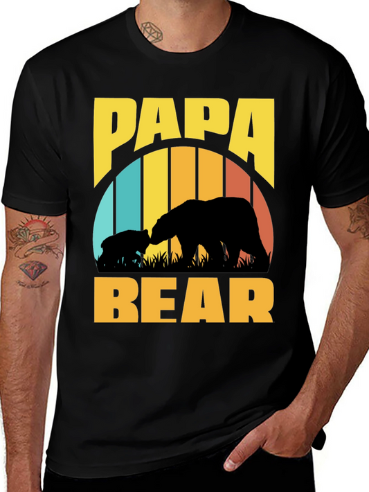 Papa Bear T-Shirt - Retro Fathers Day Tee