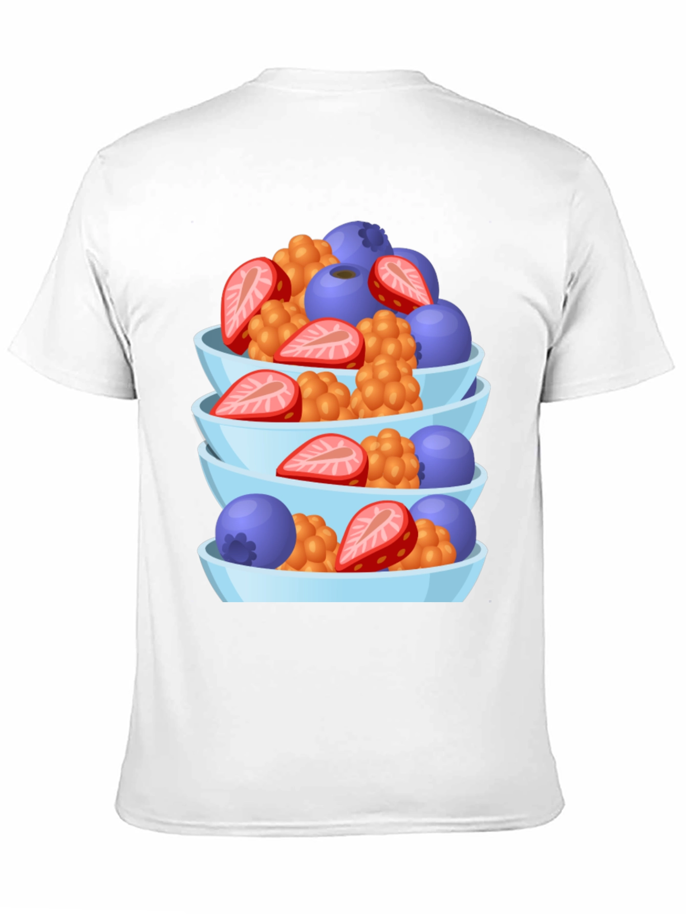 Fruit Bowl Stack Graphic Tee - Casual Black T-Shirt