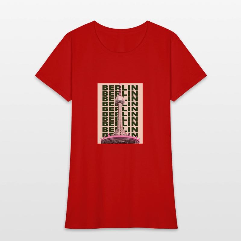 Modern Graphic Design of Berlin TV Tower in Pink