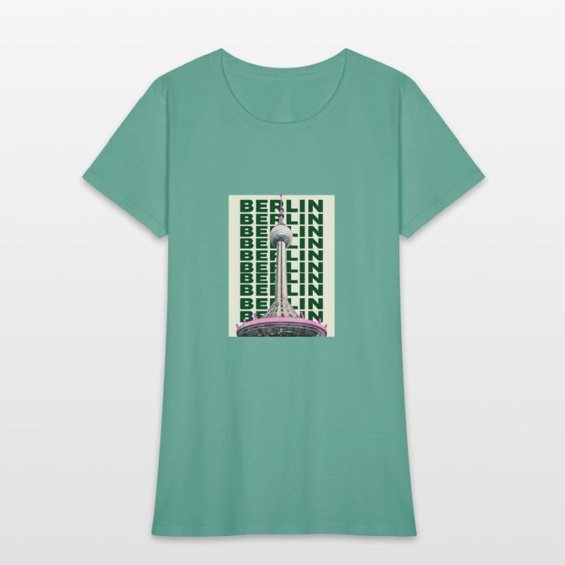 Modern Graphic Design of Berlin TV Tower in Pink