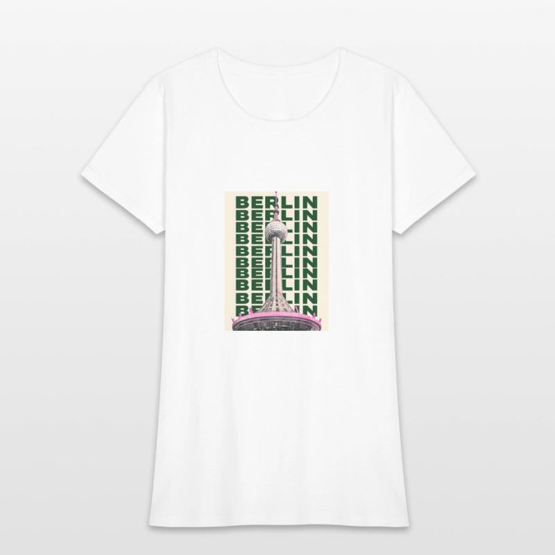 Modern Graphic Design of Berlin TV Tower in Pink
