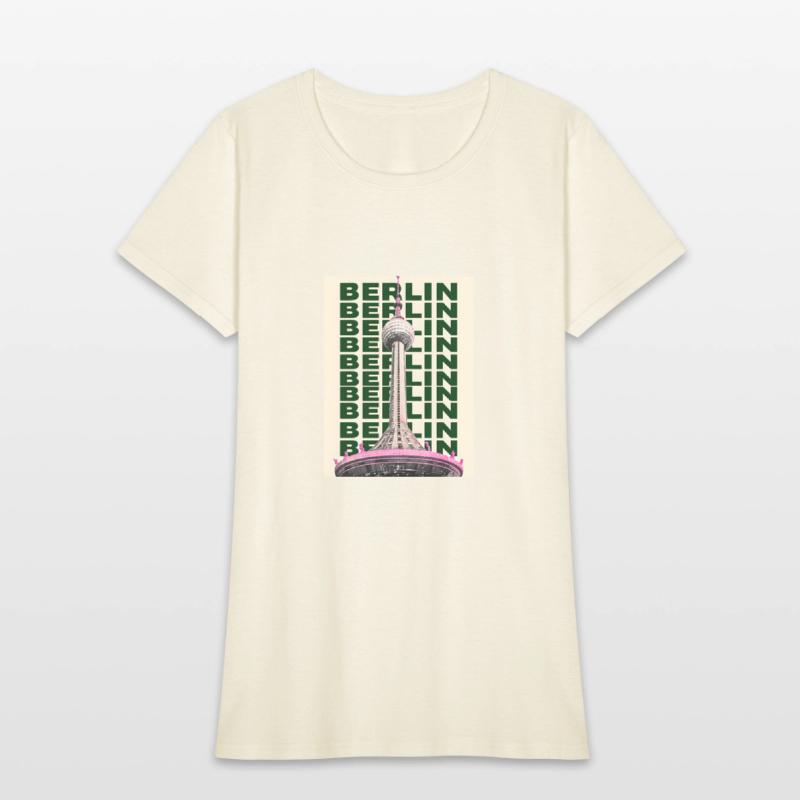 Modern Graphic Design of Berlin TV Tower in Pink