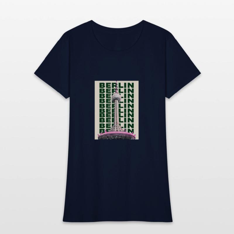 Modern Graphic Design of Berlin TV Tower in Pink