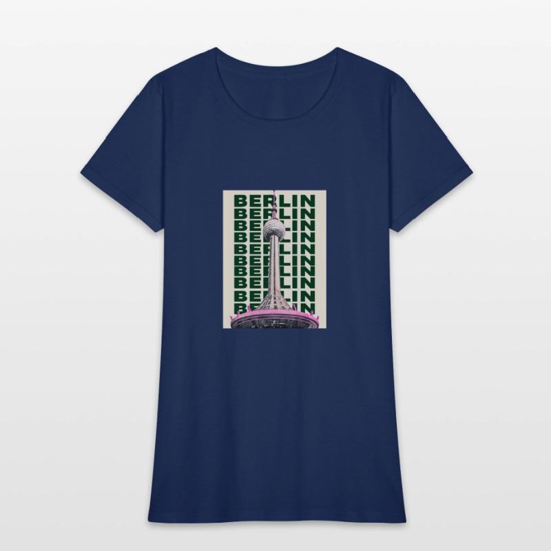 Modern Graphic Design of Berlin TV Tower in Pink