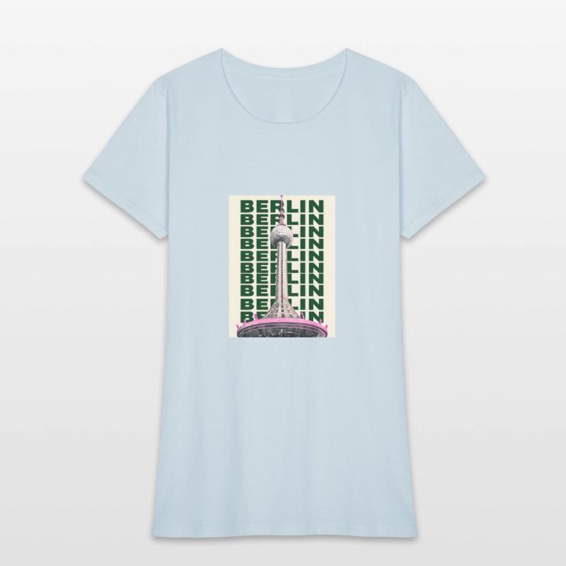 Modern Graphic Design of Berlin TV Tower in Pink