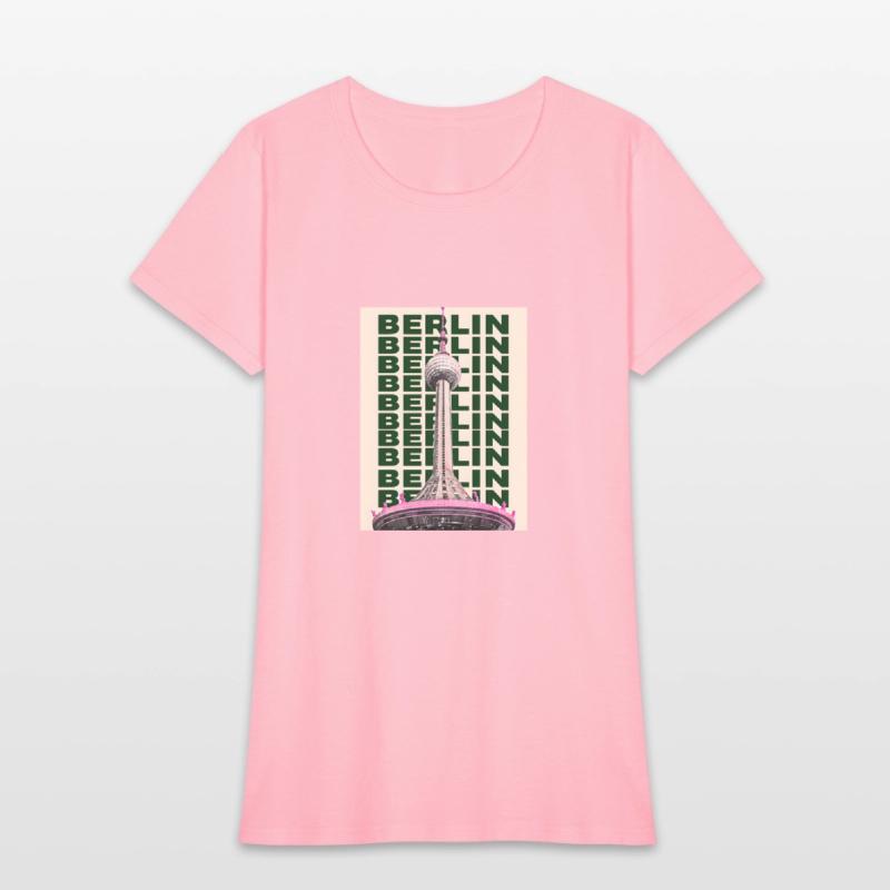 Modern Graphic Design of Berlin TV Tower in Pink