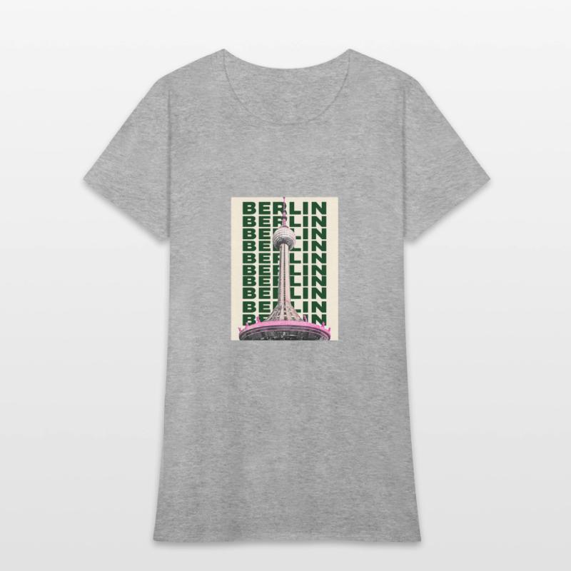 Modern Graphic Design of Berlin TV Tower in Pink
