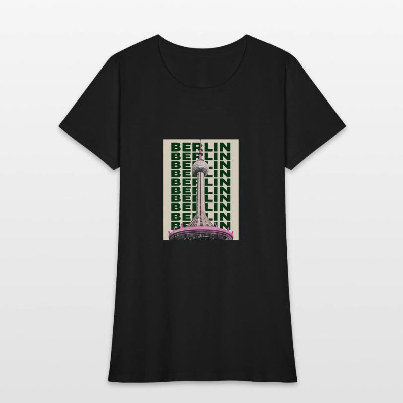 Modern Graphic Design of Berlin TV Tower in Pink