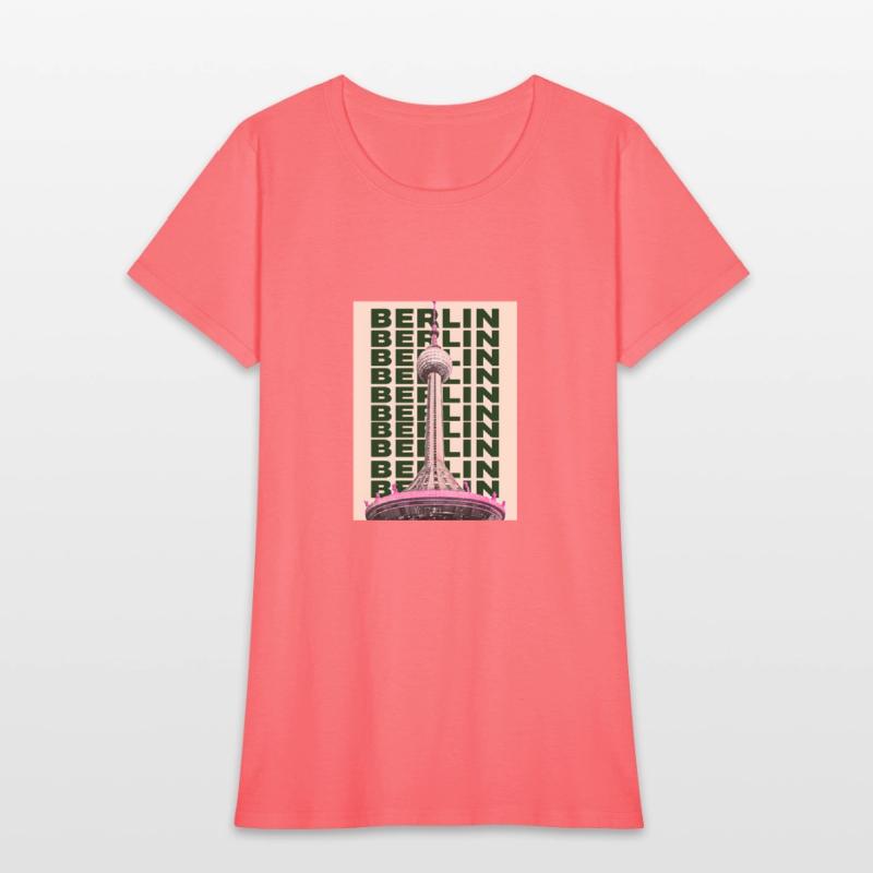 Modern Graphic Design of Berlin TV Tower in Pink