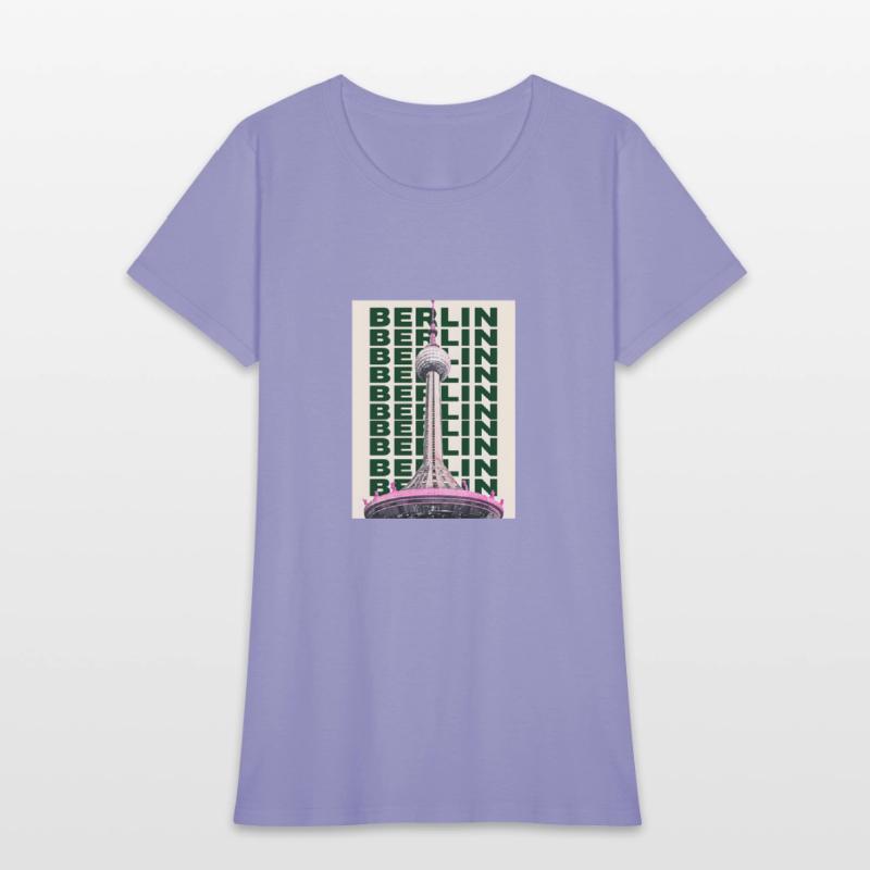 Modern Graphic Design of Berlin TV Tower in Pink