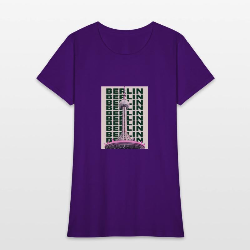 Modern Graphic Design of Berlin TV Tower in Pink