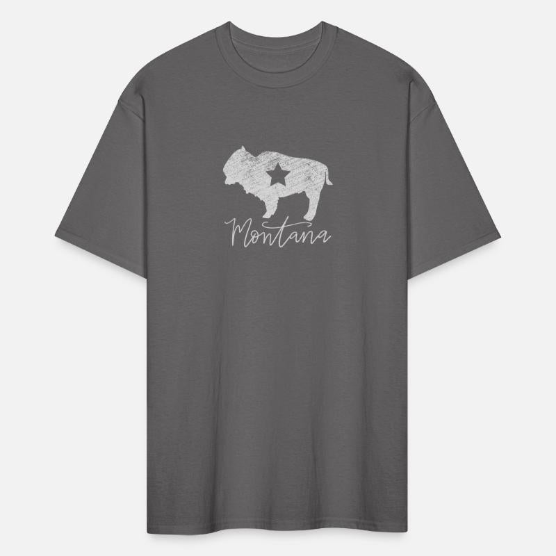 Montana Bison Star Lt Gry Buffalo