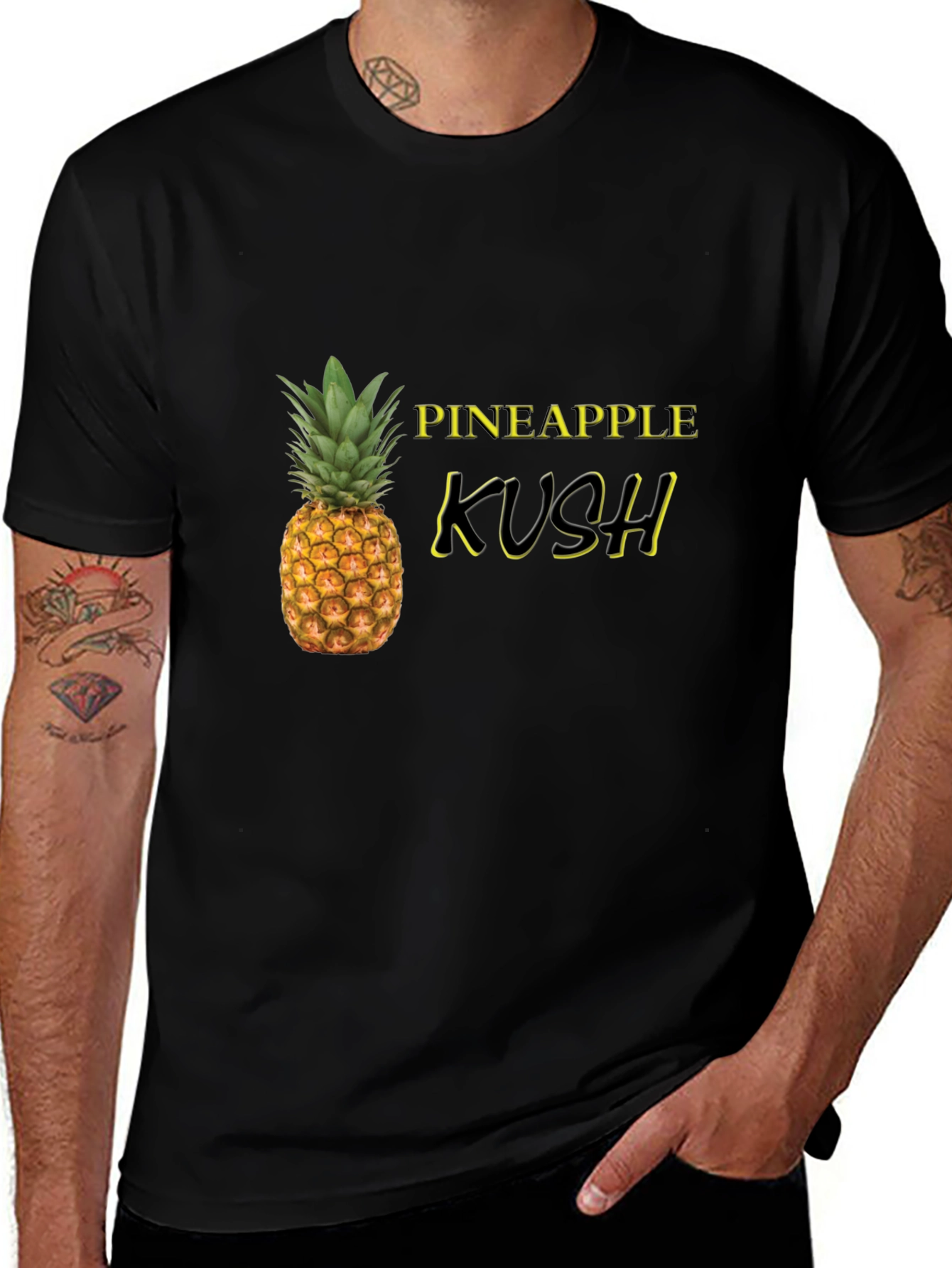 Pineapple Kush Black Graphic T-Shirt