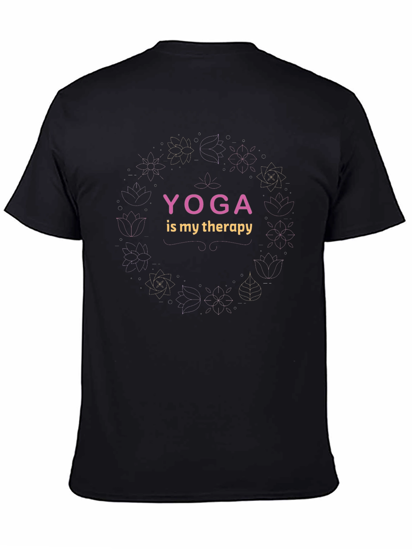Yoga Is My Therapy Tee - Black Graphic T-Shirt