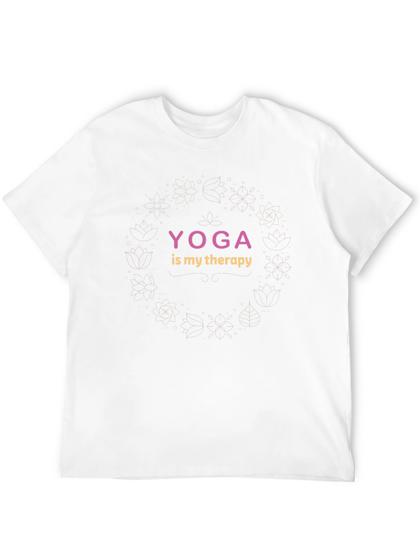 Yoga Is My Therapy Tee - Black Graphic T-Shirt