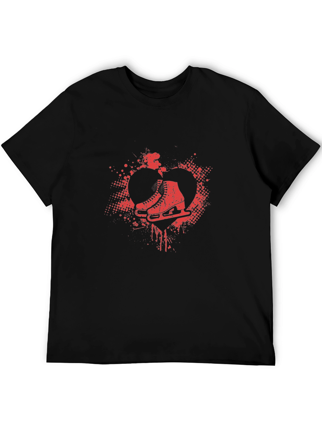 Ice Skating Love T-Shirt - Retro Heart Skates Design