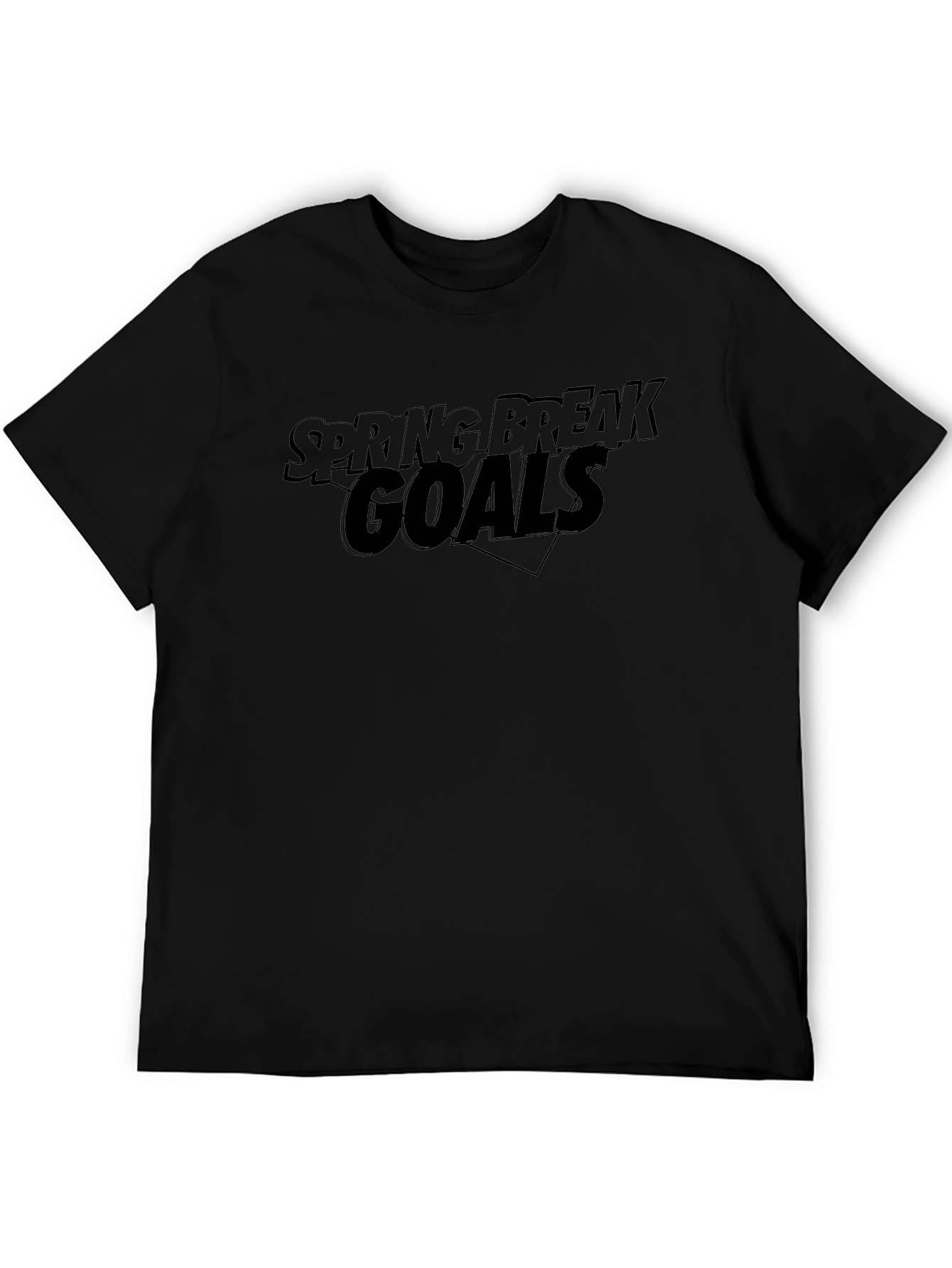 Spring Break Goals Black Graphic Tee