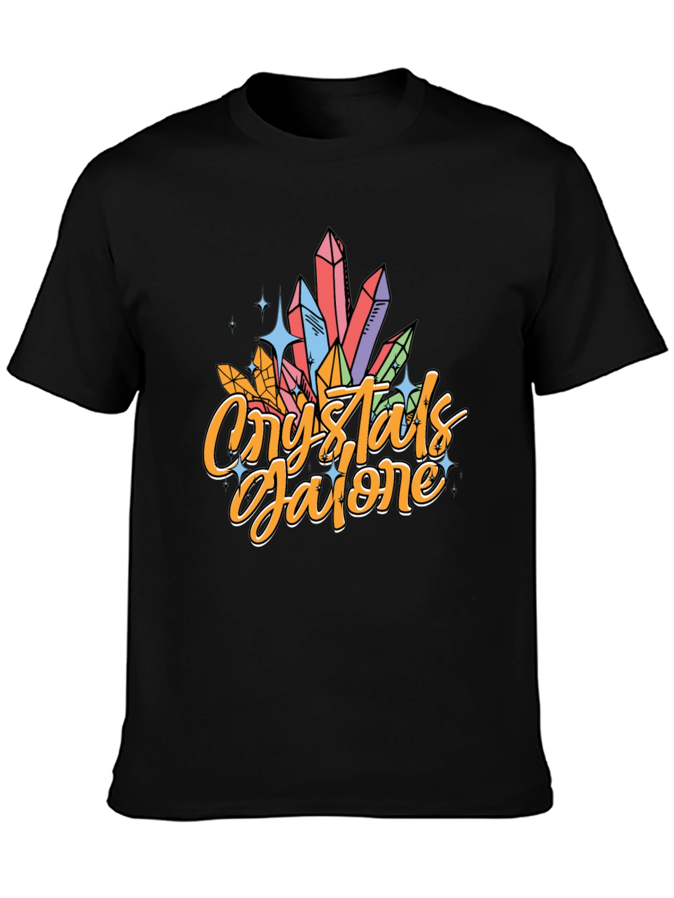 Crystals Galore Black Graphic T-Shirt