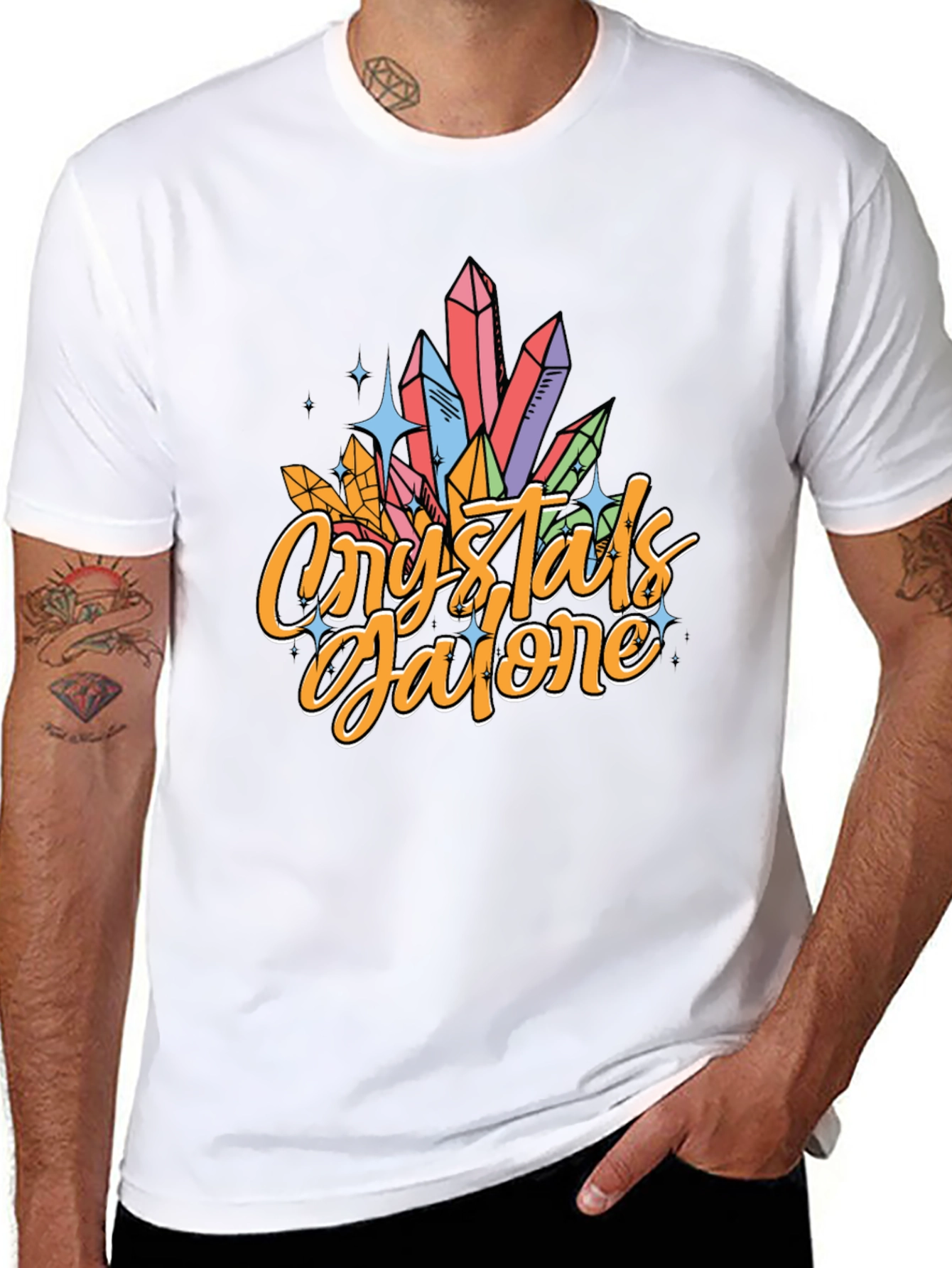 Crystals Galore Black Graphic T-Shirt