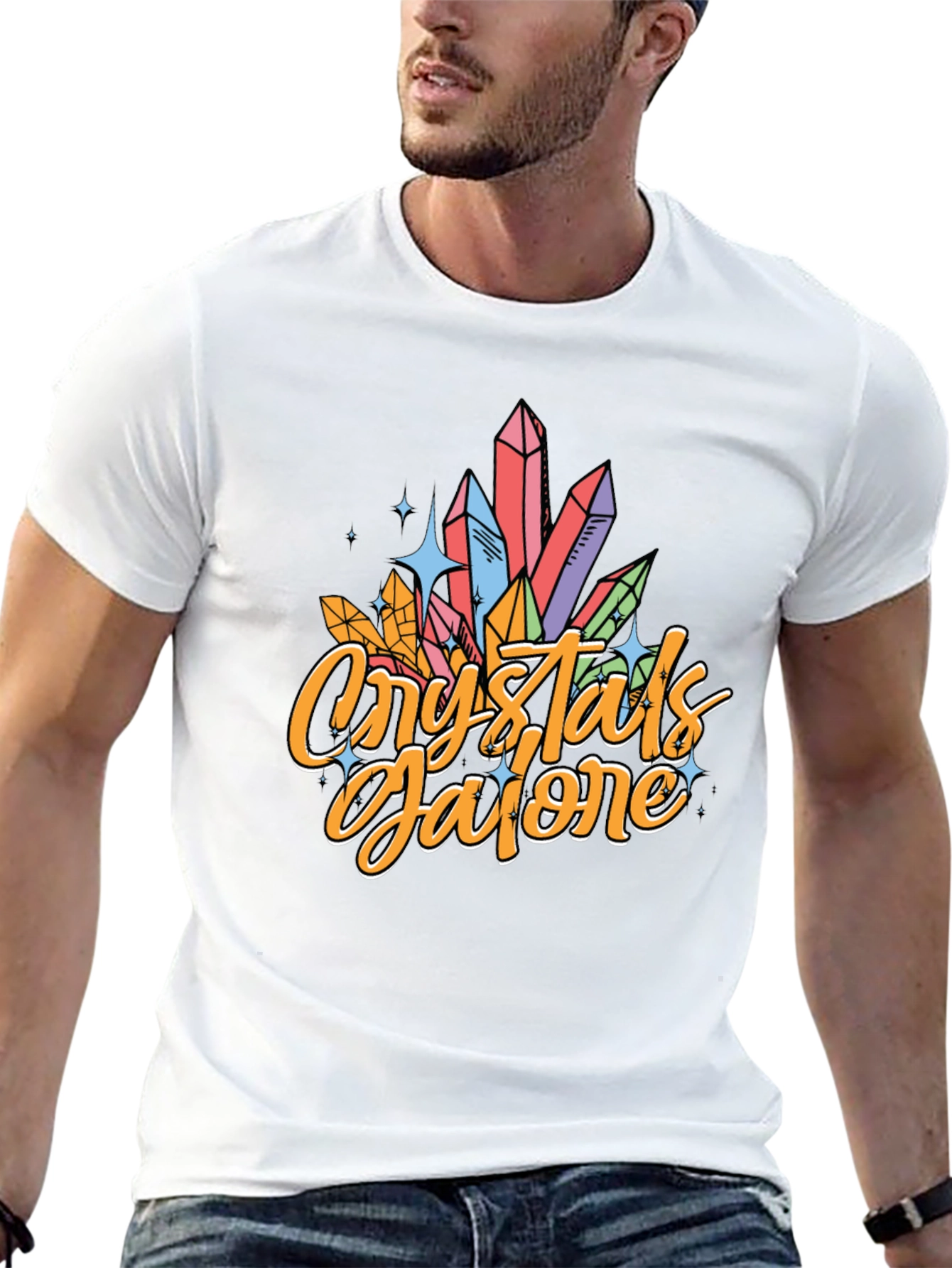 Crystals Galore Black Graphic T-Shirt