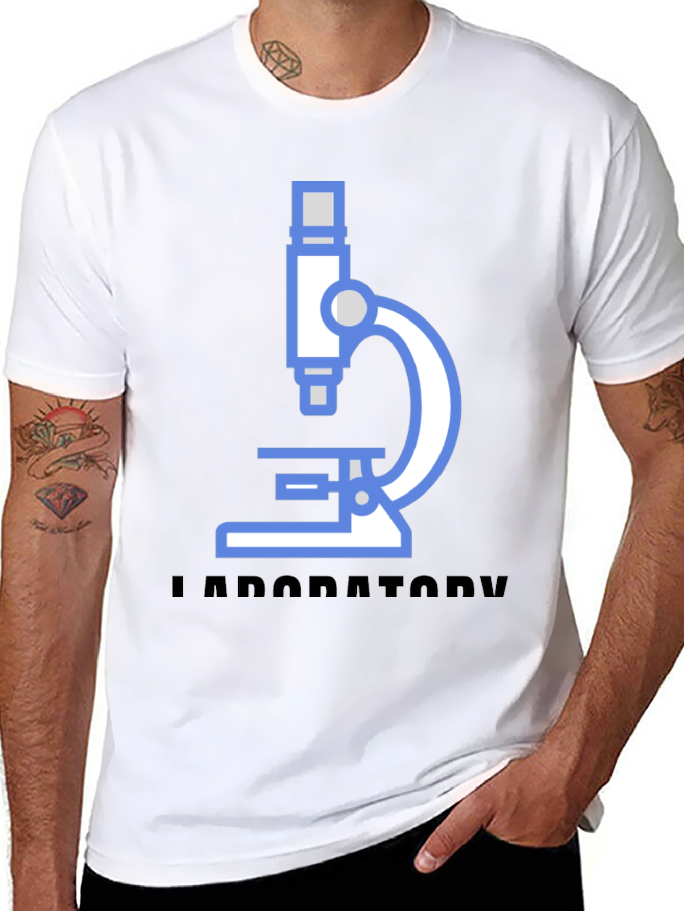 Laboratory Microscope Graphic Tee - Black