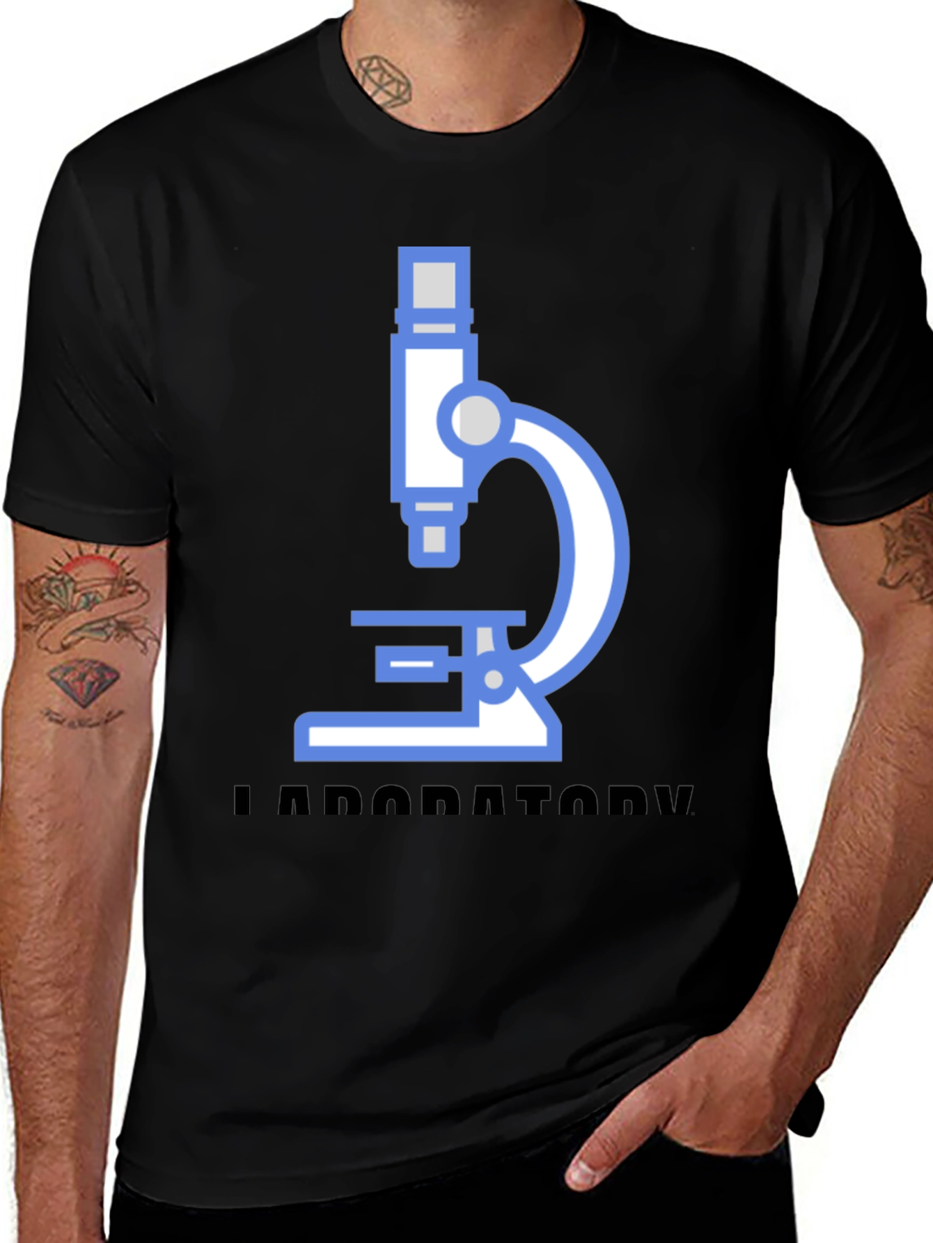 Laboratory Microscope Graphic Tee - Black